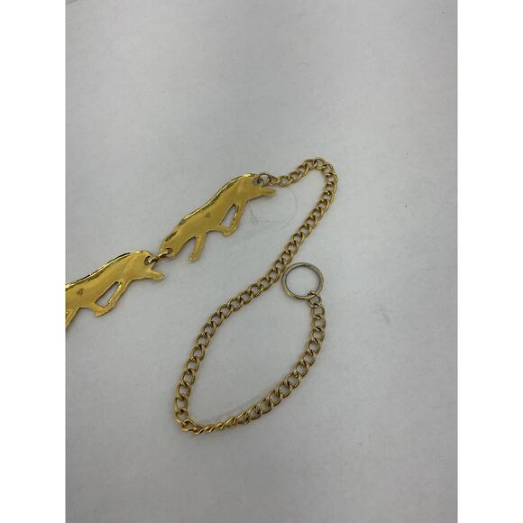 VTG 1997 NI Gold Tone Leopard Jungle Cat Chain Link Fashion Belt Womens - Picture 3 of 8